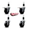 Service Caster 3.5'' Soft Rubber Swivel 1-3/8'' Expanding Stem Caster Set 2 Total Lock Brakes, 4PK SCC-EXTTL20S3514-SRS-2-S-2-138 - alternate 2